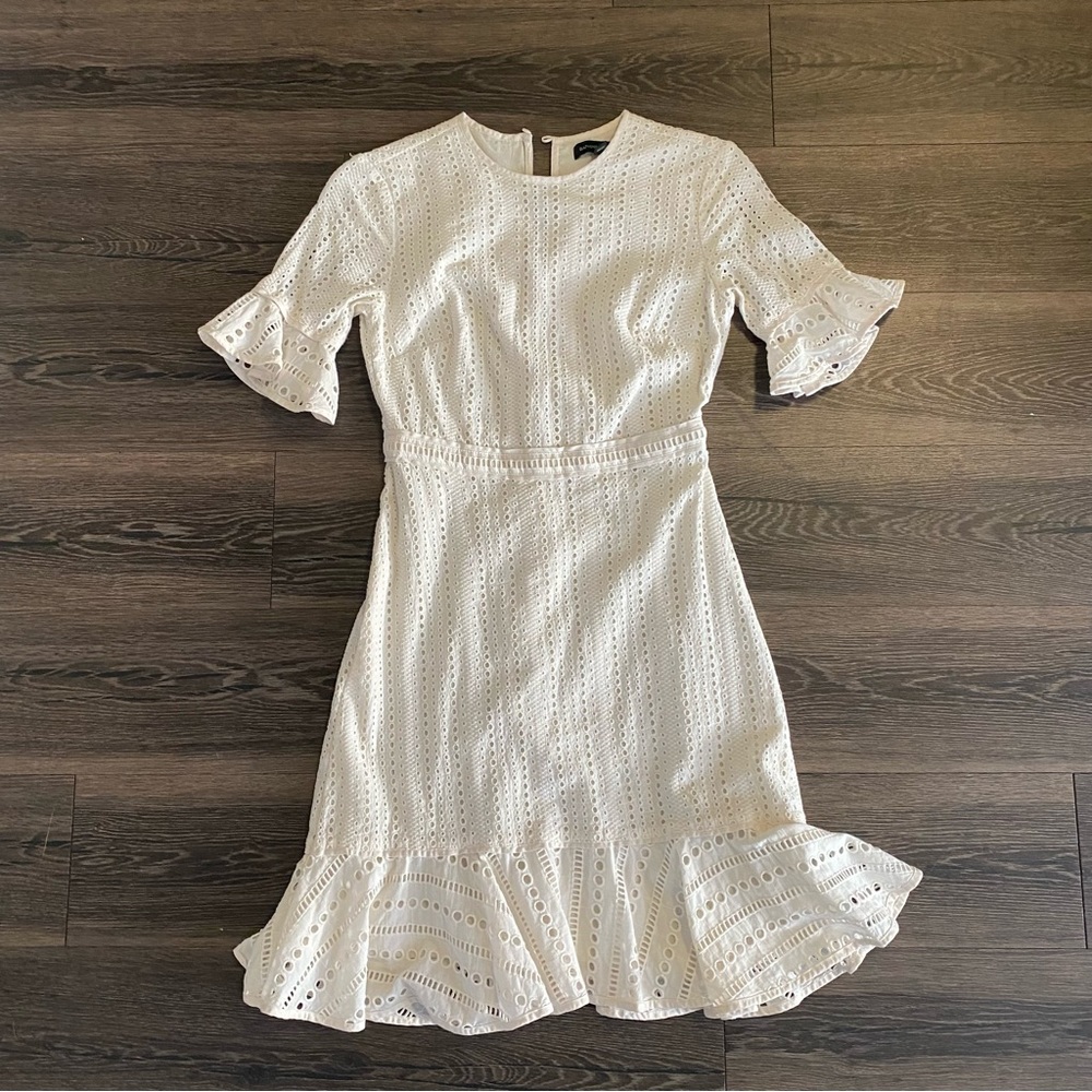 Banana republic white eyelet mini dress